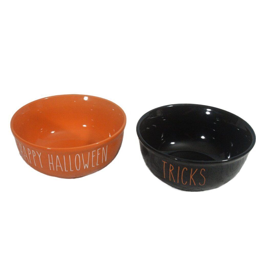 Royal Norfolk Treat Mixing Bowls Set of 2 Orange and Black